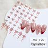 3D Crystal Diamond Bow Nail Stickers: Black & White Self-Adhesive Cute Embossed Decals