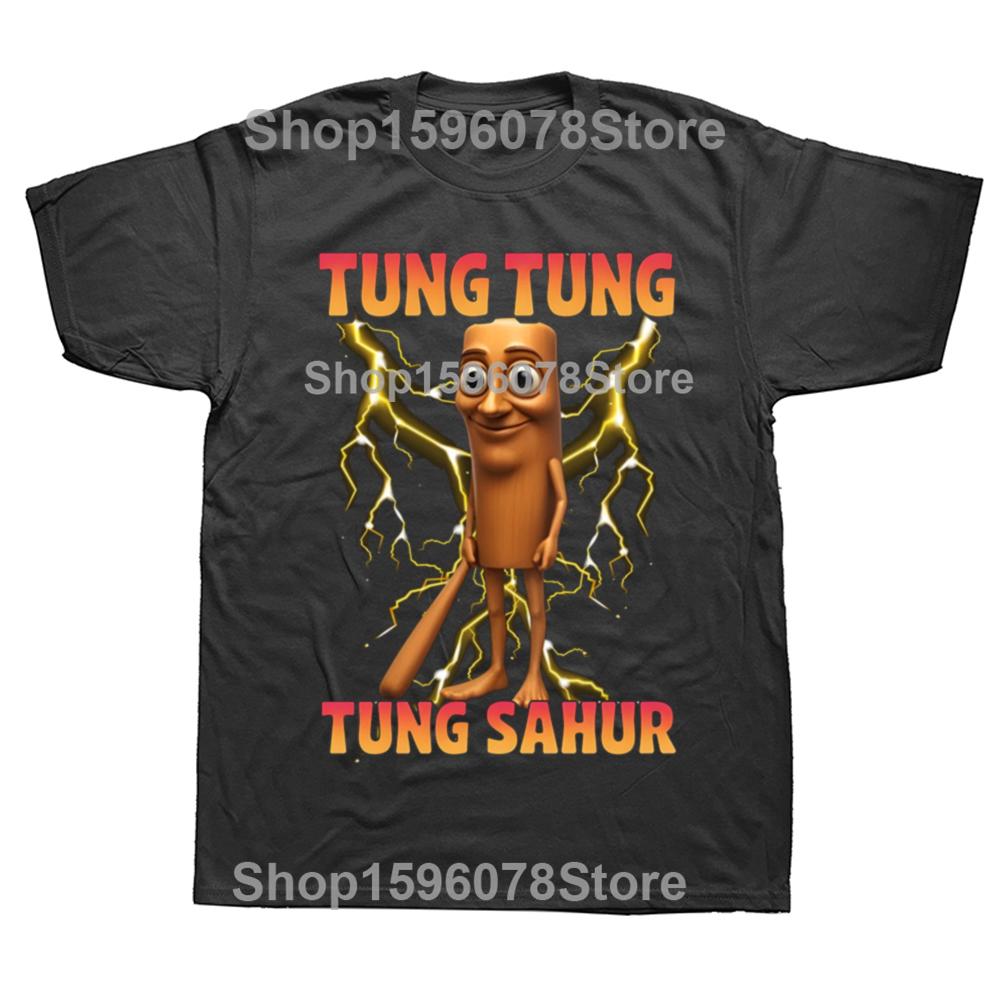 Tung Tung Tung Sahur Funny Italian Brainrot Meme Tee Shirt for Men Women Graphic Printed T Shirts 100% Cotton Clothes