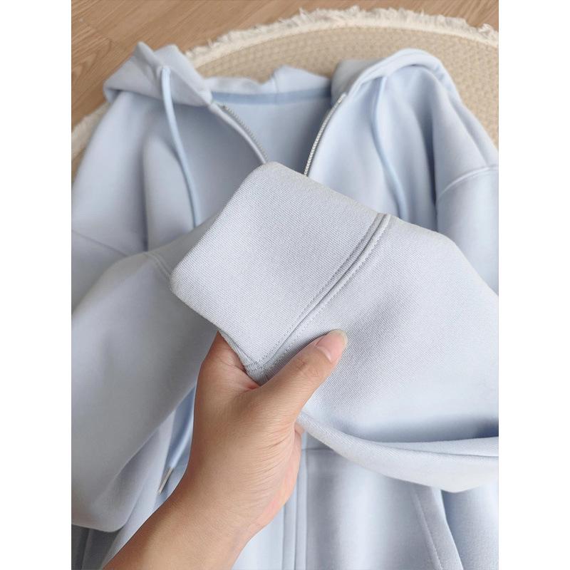 

Women s Petite Pink Loose Sweatshirt Jacket - Spring/Autumn 2025 Korean Lazy Style Cardigan Top Large