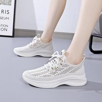 2025 Summer New Women's Shoes Flying Woven Hollow Mesh Shoes Lightweight Soft-soled Sports Casual Shoes Fashion Versatile Women's Shoes