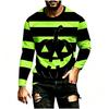 Men's Halloween Striped Long Sleeve Shirt Casual Loose Fit for Party and Everyday Wear