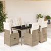VidaXL 7-piece Garden Bistro Set Brown Cushions Poly Rattan 3277212