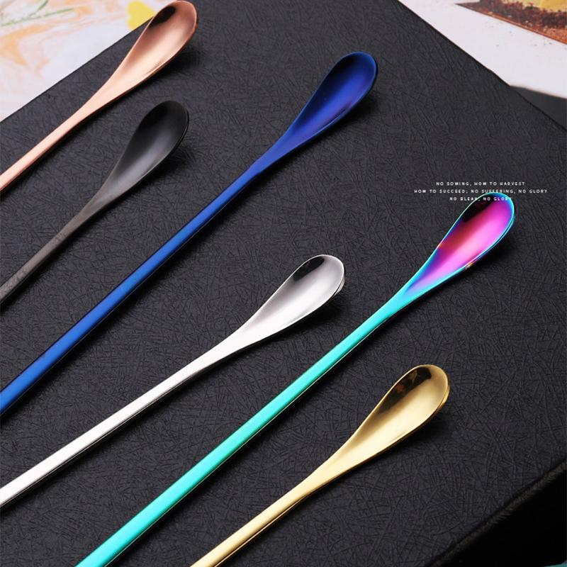 304 Edelstahl Langer Griff Rührlöffel Kaffeelöffel Teelöffel Dessertlöffel Rührstab Küchenwerkzeug Würzmischung Dessert