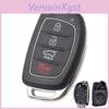 Car Key Remote Shell Case For Hyundai Santa Fe Sonata Tucson I40 Ix45 Replacement Case 4 Button With Uncut Blade 2013 2019
