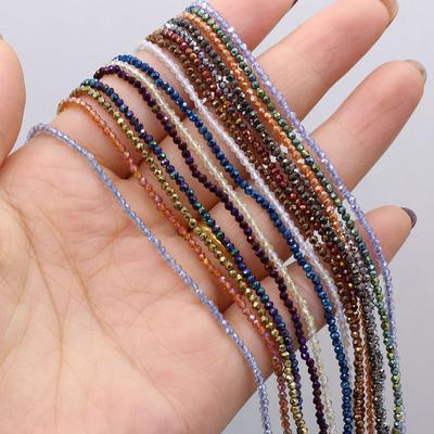 20Strand Crystal Colour Plated Faceted Beads 2mm 3mm Natural Stone Loose Spacer Beads for Jewelry Making DIY Necklace Bracelet Accessories Beaded 38cm