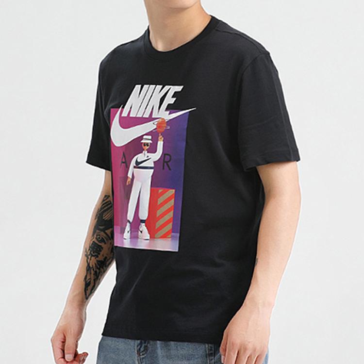 Nike Sportswear Print Short Sleeve T-shirt Men Tops Black CW0411-010