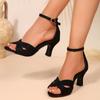 Fashion French Sandals Open Toe Super Heels 2025 Summer New One Buckle 34-45 Plus Size Women's Shoes