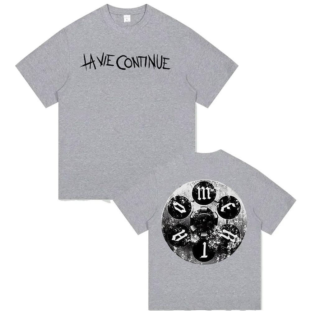 

La Vie Continue Maes Album 2025 Merch T Shirt Men s Punk Retro Oversized Cotton T-shirts Unisex Hip Hop Gothic Clothing T-shirt XL