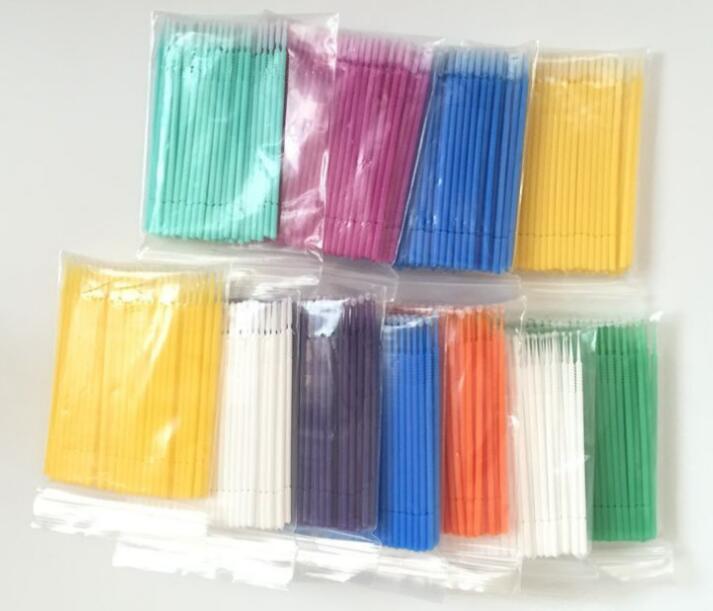 High Quality No Lint Disposable Micro Swabs Micro Brush Applicators for Eyelash Extension Small Clean Brush 100  Pcs Per Bag