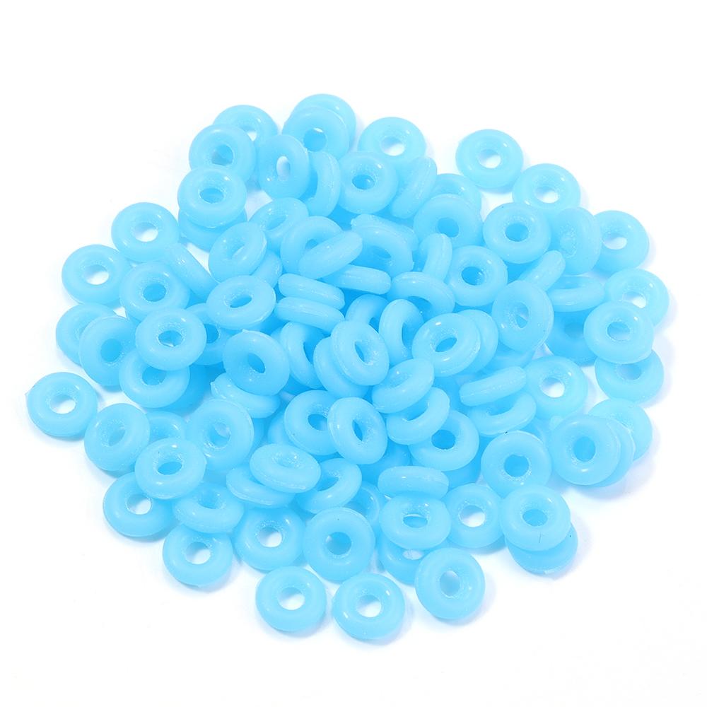 100pcs 6/7mm Colorful Elastic Silicone O-Ring Positioning Beads Stopper Beads For Leather Bracelet Jewelry Making Accessories