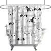 Raining Cats and Dogs Shower Curtain Funny Cartoon Cute Animal Hilarious Pets Playing Water Polyester Waterproof Bathroom Panels