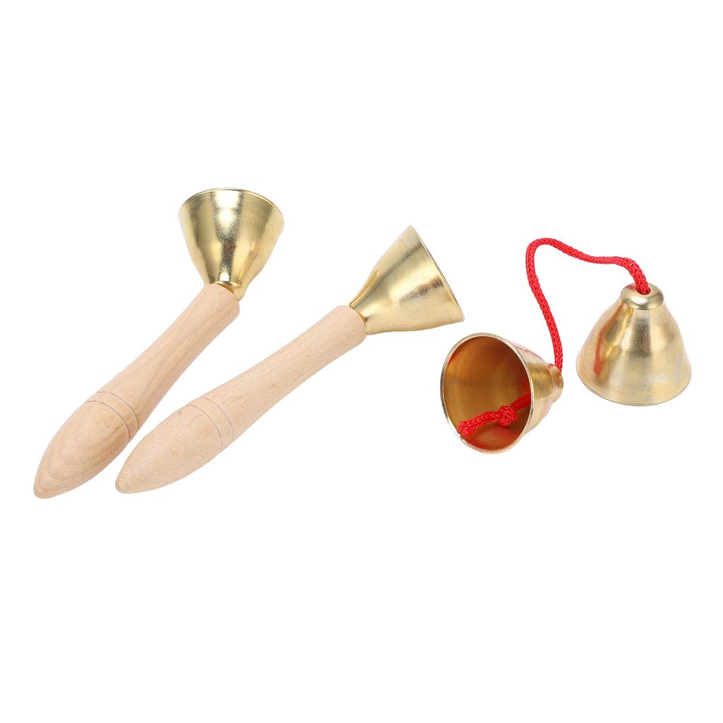 Bell Clangorous Clear Sound Aluminum Hanging Bell Ergonomic Wooden Handle Vintage Style Dinner Hand Bell