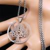 Witch Moon Trinity Knot Tree of Life Necklace for Women Men Stainless Steel Silver Color Aesthetic Amulet Chain Jewelry N9745S02