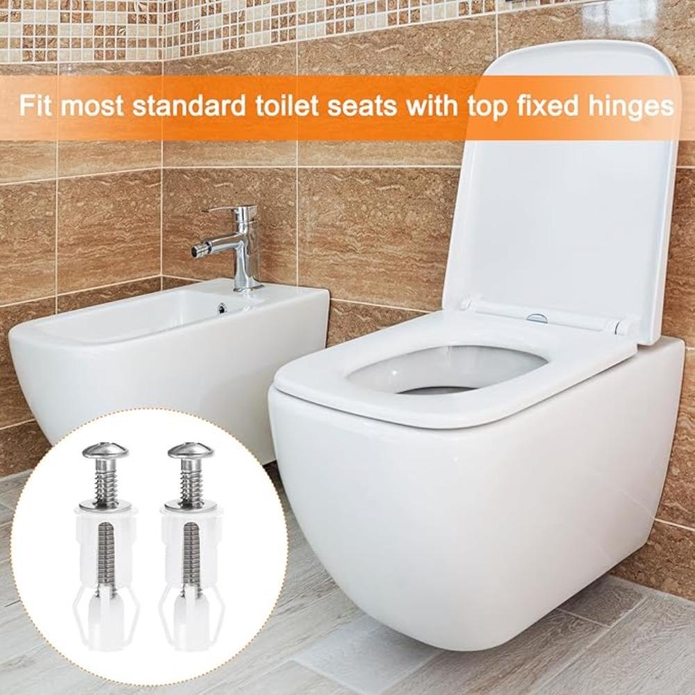 Toilet Lid Fixing Screw Replacement Fitting Kit with Nut Cover for WC Pan Bathroom Hardware Toilet Cover Screws Accessories 4PCS