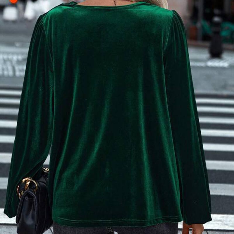 Women's Cowl Neck Fleece Top Long Sleeve Soft Cozy Pullover Winter Loungewear Tunic