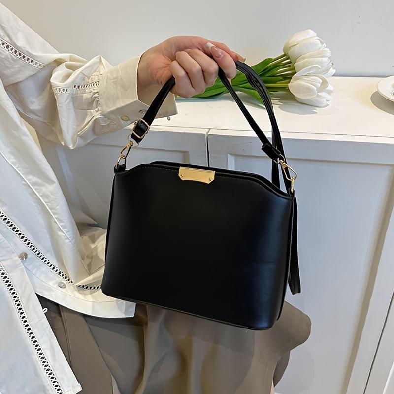 Fashion Crossbody Tote Bag Simple Vegan Shoulder Bag Women'S Casual Handbag For Commute
