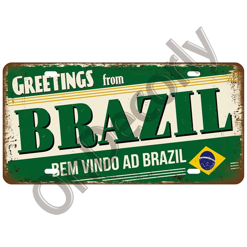 National Flag Tin Sign Plaque | (France/Spain/Germany/Mexico/USA) | Home/Bar/Craft Space Decor