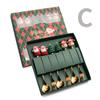 Christmas Spoon Set Cute Coffee Spoon Creative Stirring Spoon Fork Dessert Fork Christmas Gift Box Cutlery 4-Piece