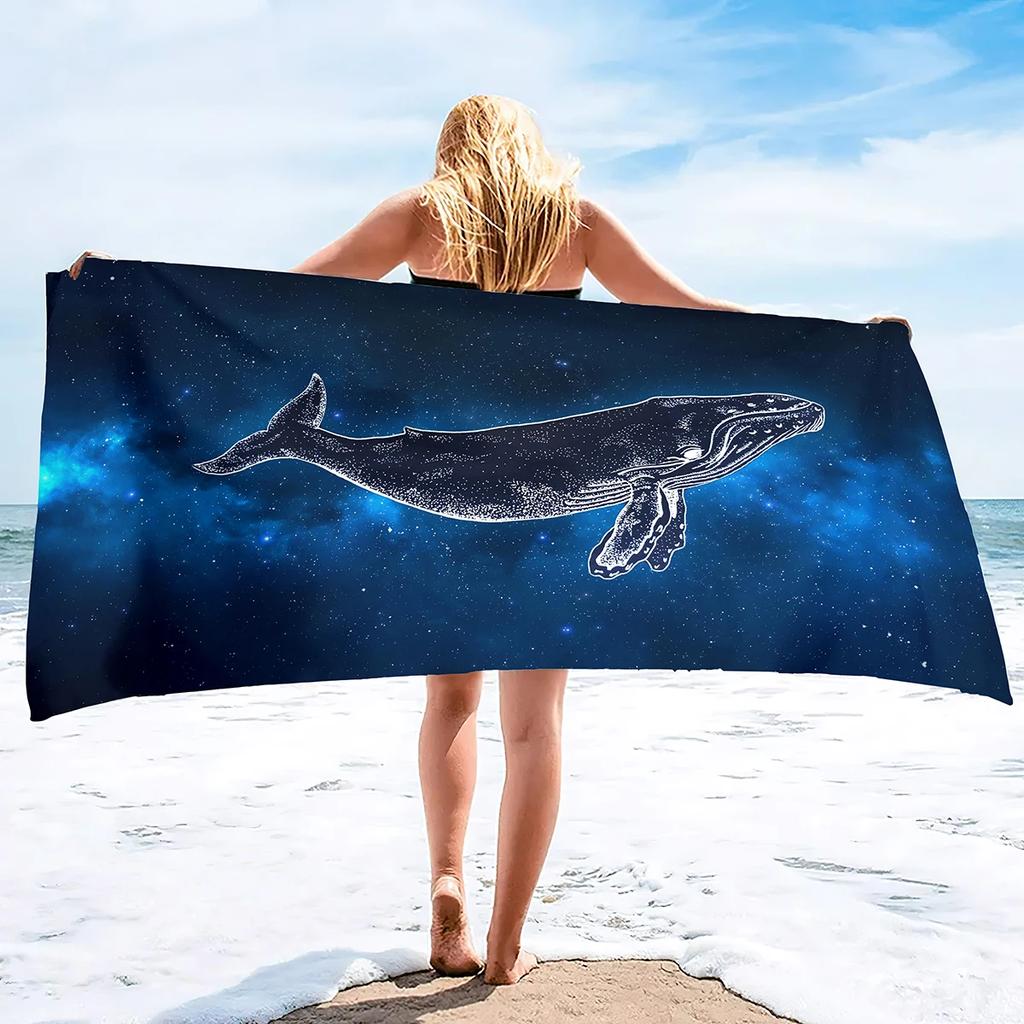 Microfiber Beach Towel Oversized Clearance Towels, Extra Large Sand Free Super Absorbent Travel Pool Towel,Whale Beach Towels