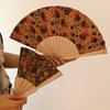 Props Hand Held Fan Bohemian Style Hand Folding Fan Portable Wooden Folding Fan