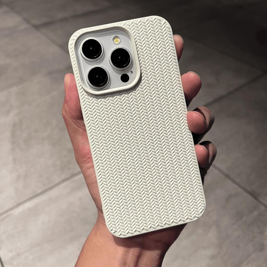 The 15pro Phone Case Has A Skin-like Knitted Texture and Is A Full-cover Protective Case for Apple 14/13/12 Phones, Which Is Soft