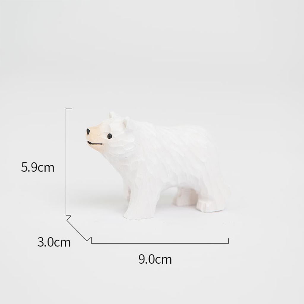 Hand-Carved Wooden Animal Statue Animals Figures Portable Animal Crafts Home Decoration for Table Bookshelf Fireplace Decor