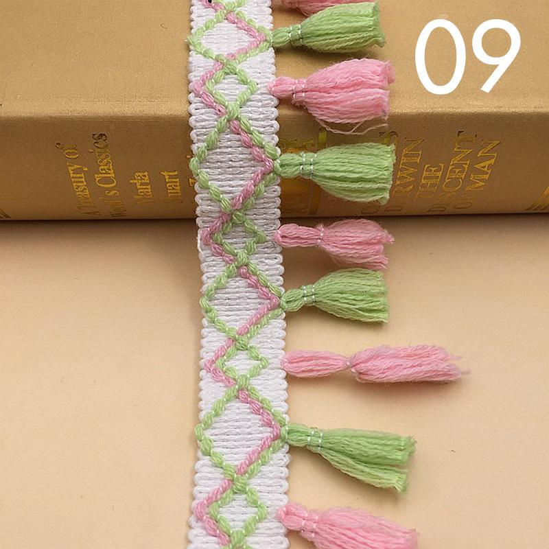 

10 ярдов цветной кружевной отделки с кисточками, кружевная лента шириной 5 см, вышитая бахрома, ткань для одежды, аксессуары ручной работы, швейные изделия, ремесла