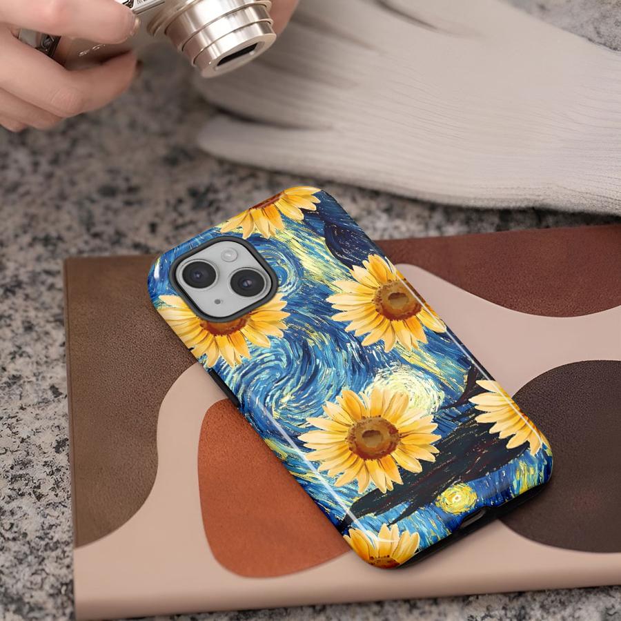 

Phone Case for Apple iPhone 17 XS XR 13 Air 11 Pro Max 15 16 16e 12 Plus 14 Soft Cover Capa Van Gogh Starry Sunflowers iPhone 13