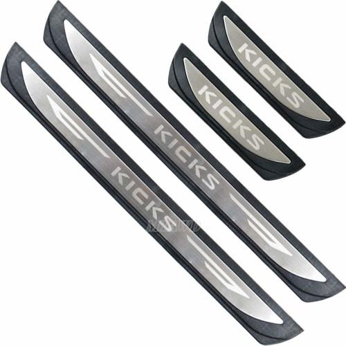 MTAWD Stainless Car Door Sill Scuff Plate Protector for Nissan Kicks 2017-2021 (Silver)