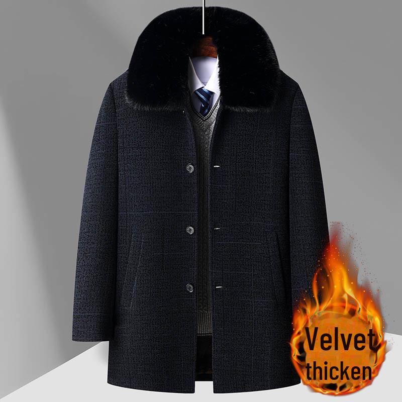 

Мужское зимнее пальто из синели с бархатной подкладкой для людей среднего и пожилого возраста 195