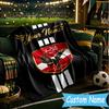 Custom Name Al-ahly Tv Logo Design Flannel Blanket, Use for Birthday/Holiday Gift, Soft Blanket for Sofa/Bed/Camping/Office, Home Decor