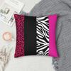 Hot Pink Zebra Stripes Pillowcase Polyester   Pattern Zip Decor Room Cushion Cover