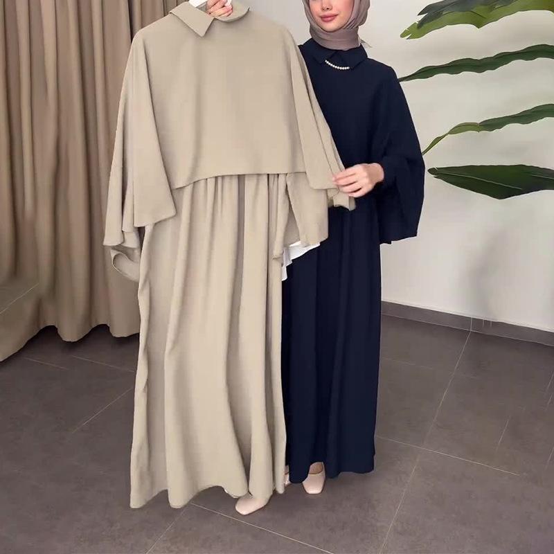 Autumn and Winter New European and American Loose Casual Short Shawl Burqa Long Skirt Two-piece Set