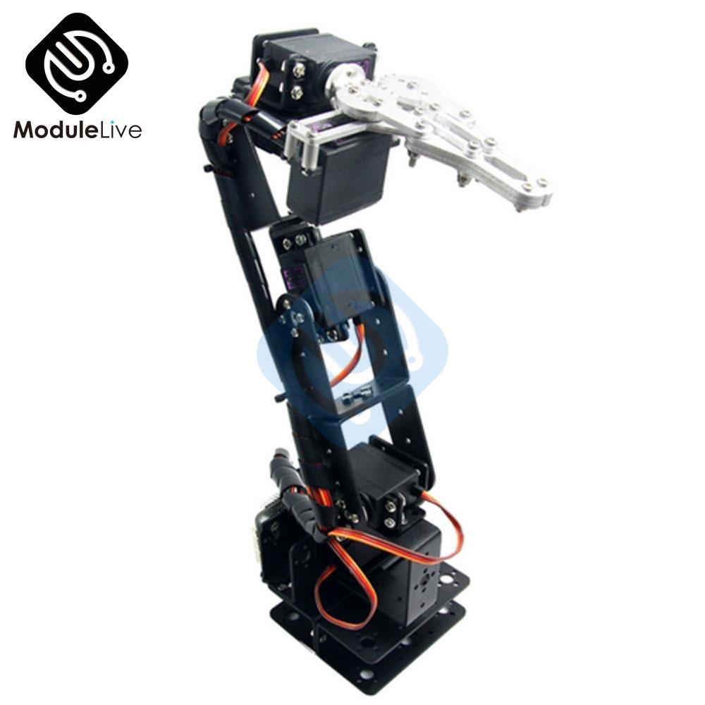 

1Set Aluminium Robot 6 DOF Arm Mechanical Robotic Arm Clamp Claw Mount Kit Without Servos For Arduino DIY Robot Parts