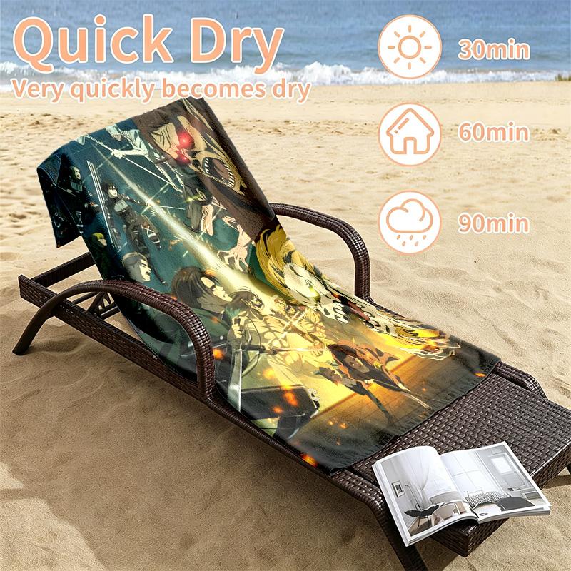 Attack on Titan Beach towels also serve as bath towels summer essential a musthave for the outdoors the beach and the pool