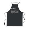 Kitchen Apron - Robin Definition - Black - Breton Print - Durable Cotton
