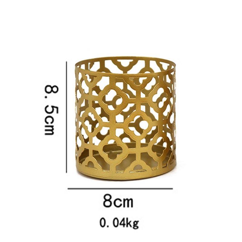 Nordic Golden Geometric Hollow Wrought Iron Candle Holder Creative Aromatherapy Candle Cup Home Decoration Ornaments Art Craft