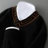 Twelve Needle Double-strand High-strength Color-blocking Cross V-neck Cardigan Men's Autumn and Winter New Fashionable and Versatile Base Shirt