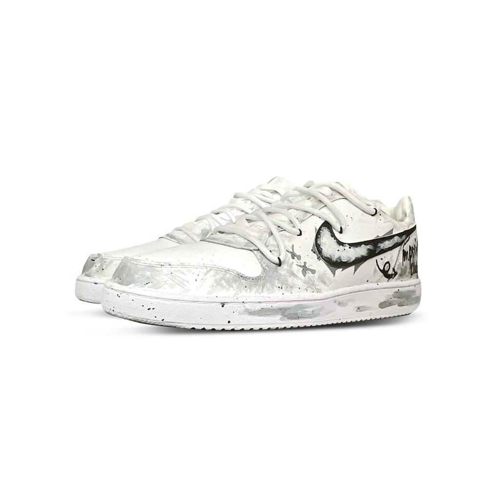 Nike EBERNON Cushioning, Wear Resistant Low top Skateboard Shoes Men's Black Gray AQ1775-100(TeamEight-)