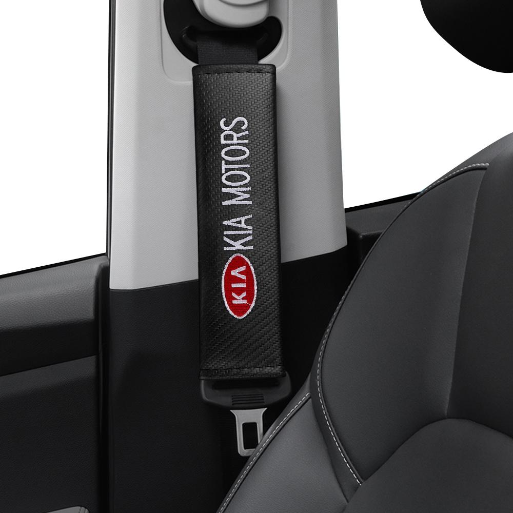 2026 Hot Car Sticker 1/2pcs Adjustable Car Seat Safety Belt Cover Shoulder Strap Covers for Kia Sportage 3 Rio K2 Ceed Carnival 