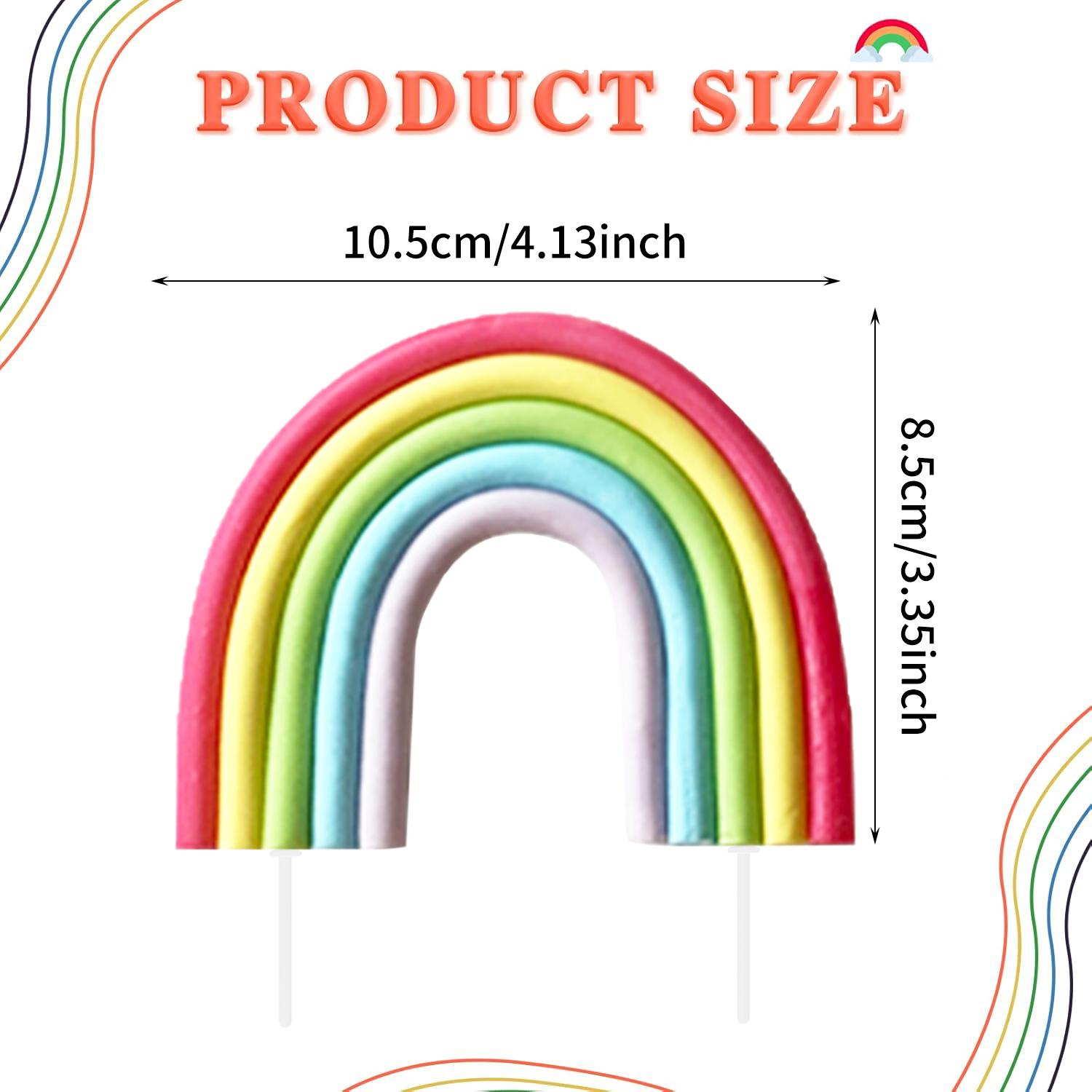 Rainbow Cake Decorations - Colorful Rainbow Cupcake Topper, Personalized Cake Topper for Happy Birthday Parties