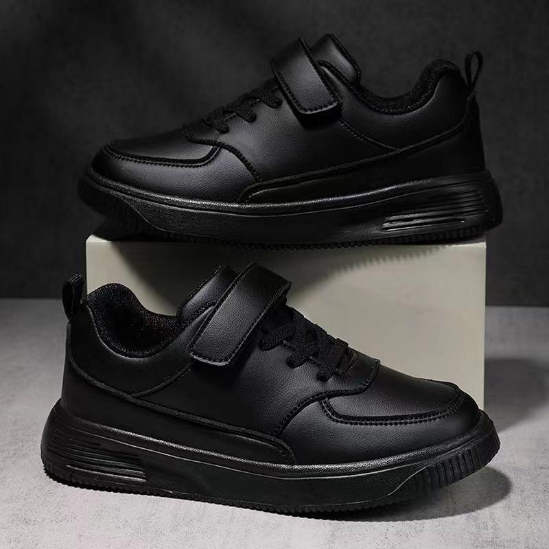 Children's Little White Shoes Foreign Trade Board Shoes 2025 Spring and Autumn Non-slip Small Black Shoes Student Leather Waterproof and Non-slip Spo