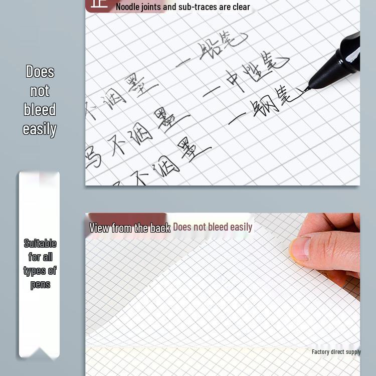 Double-Sided A4 Thickened Small-Square Grid Paper, Natural Color, Eye Protection, Non-Tear, Ideal for Postgraduate Exam Prep.