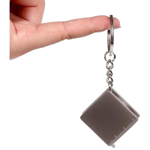 Keychain Key Ring Portable Stainless Steel Retractable Ruler Tape Measure Measuring Tool Multifunctional Decorative Attractive and Fashion