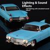 AABHU1 Cadillac Eldorado 1959 Metal Die Cast Retro Car Model 1/24 Scale Sound and Light Back Pull Boy Gift Ornament Halloween Toys