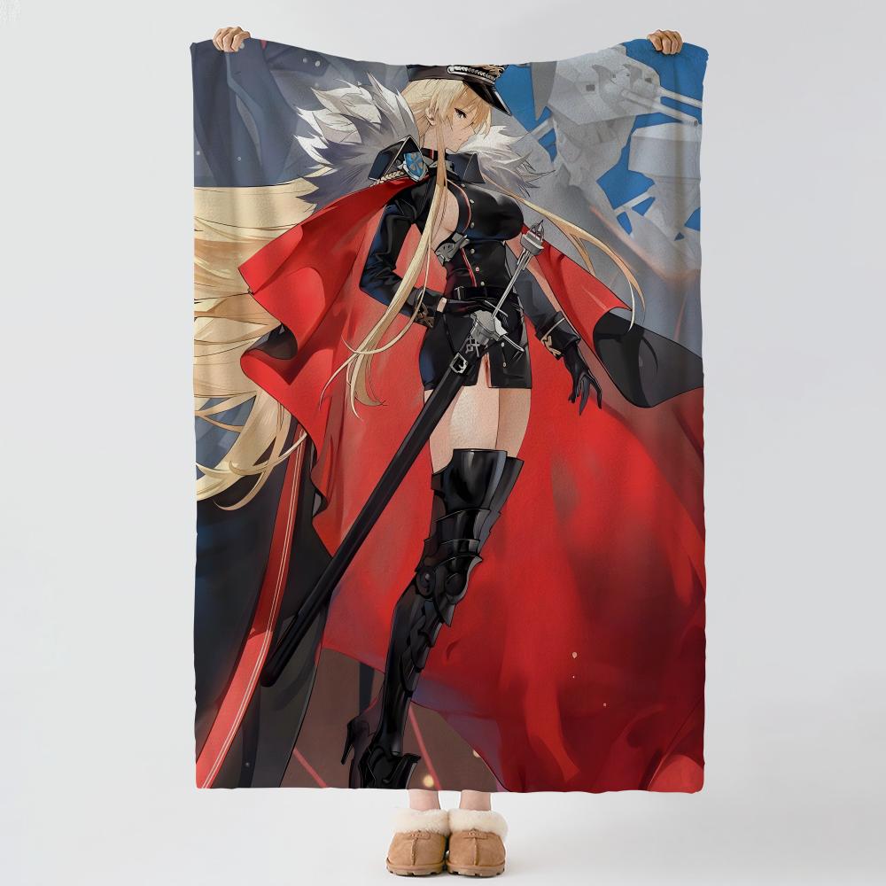 Game A-Azur Lane-e Throw Thick Comfort Flannel Quilt, Multi-scene Use Indoor Outdoor Daily Nap