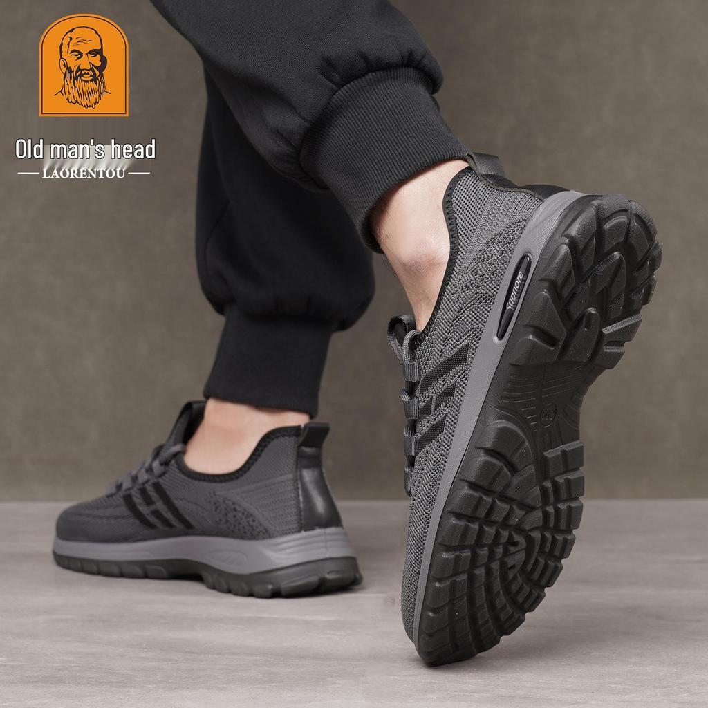 2025 Winter Men's Thick-Soled Non-Slip Breathable Lace-Up Sports Shoes with Velvet Warmth
