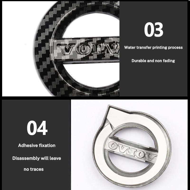 ABS Car Emblems Steering Wheel Center Stickers For Volvo V60 V40 XC90 S60 XC60 V70 S90 XC40 V90 EX90 Auto Decoration Accessories
