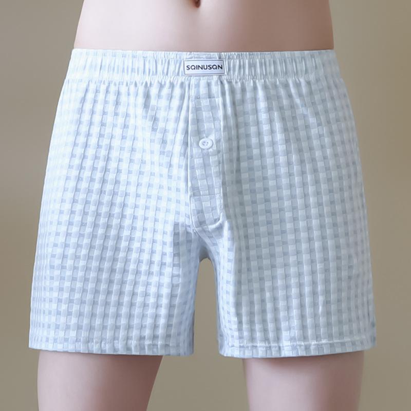 

Мужское клетчатое хлопковое нижнее белье Удобное Простое Дышащее Домашние боксеры Трусы Мужское нижнее белье Сексуальные шорты M