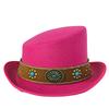 Schräges Oberteil Fedora Unisex Gentleman Cosplay Derby Bowlerhut Britische Form Hut Herbst Winter Magischer Hut Federzubehör